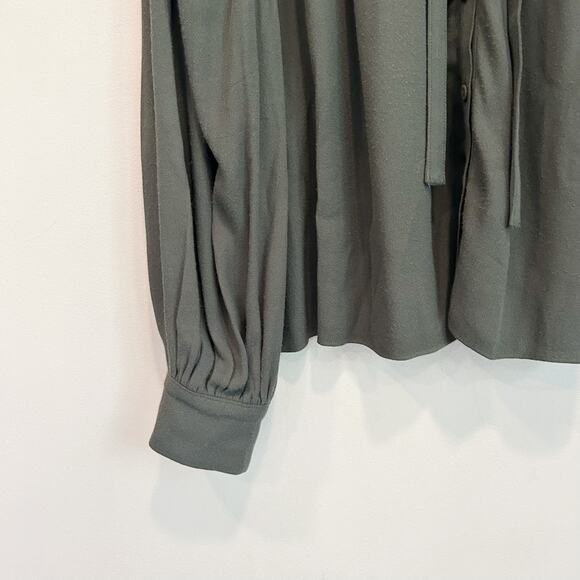 Ulla Johnson Tabitha Ruffle Button Up Blouse Green Size 8 - Picture 9 of 11